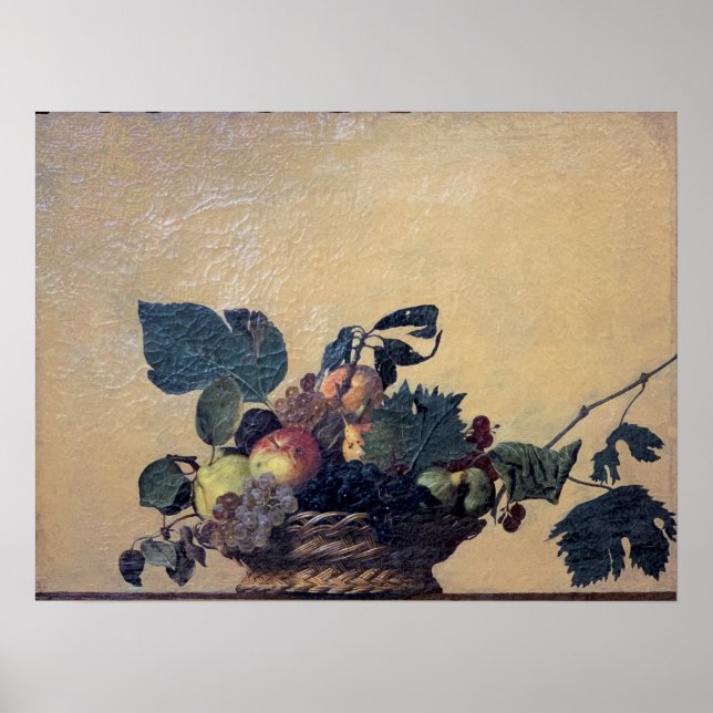 Poster Caravaggio - Panier de fruits - Huile sur toile (Devant)