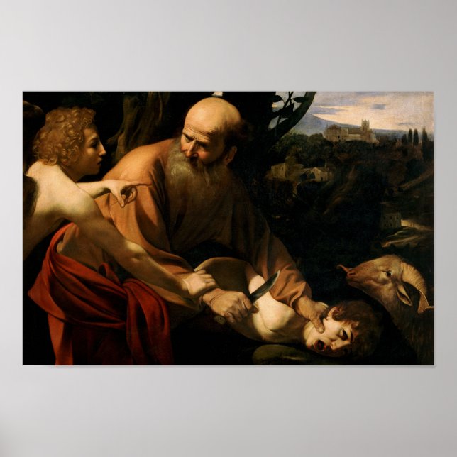 Poster Caravaggio - Sacrifice d'Isaac (Devant)