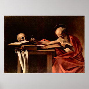 Poster Caravaggio-St. Jerome tout en écrivant