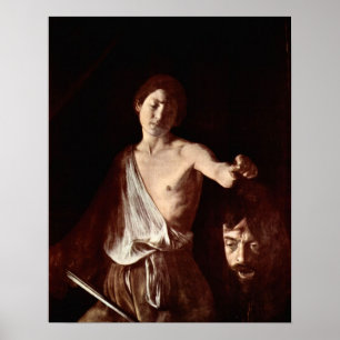 Poster Caravaggio-The head of Medusa, Tondo