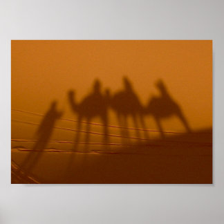 Poster CARAVAN SHADOW, désert du Sahara, Maroc