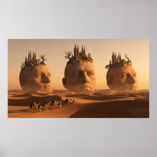 Poster Caravane des âmes perdues dans le désert de soie