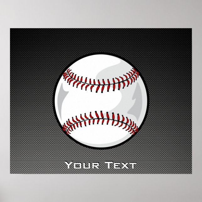 Poster Carbone fibre look Baseball (Devant)