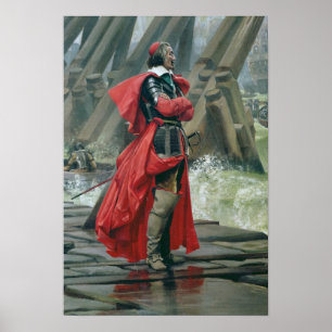 Poster Cardinal Richelieu sur le mur de mer à la La