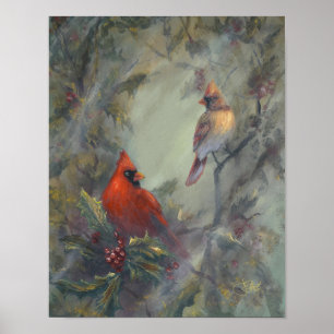 Poster Cardinaux "Noël arrive"
