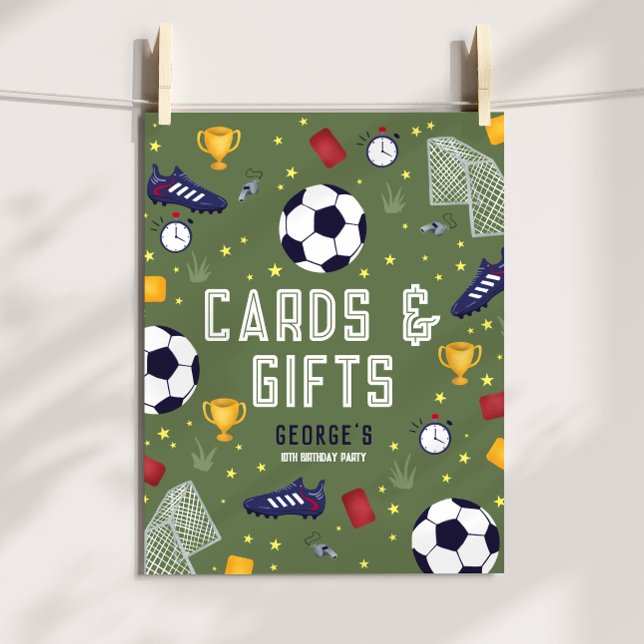Poster Cards and Gifts Boys Soccer Birthday Sign (Créateur téléchargé)