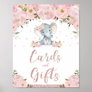 Poster Cards and Gifts Sign Elephant Birthday Baby Shower