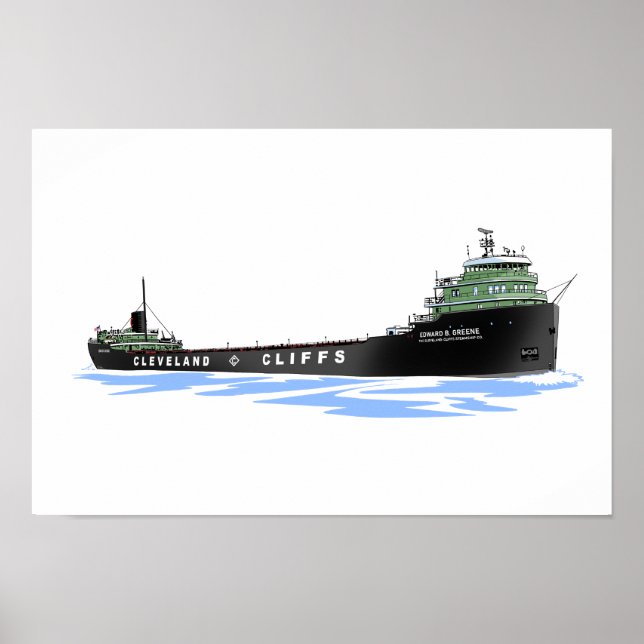 Poster cargo des Grands Lacs Edward B. Greene (Devant)