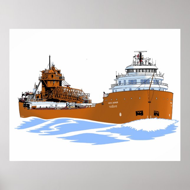 Poster cargo des Grands Lacs Kaye E. Barker (Devant)