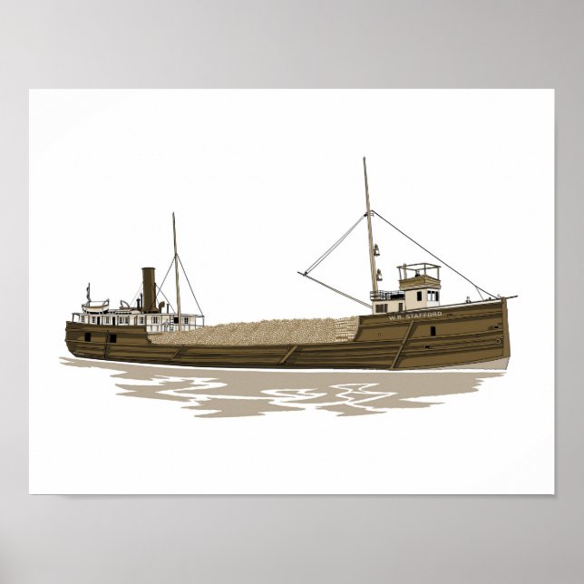Poster cargo des Grands Lacs W.R. Stafford (Devant)