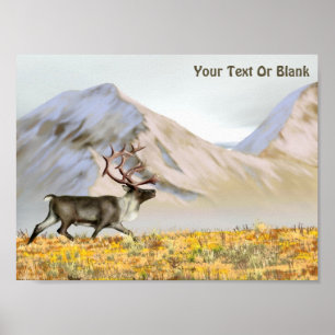 Poster Caribou de chaîne de ruisseaux