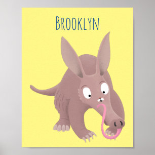 Poster Caricature amusante de Aardvark