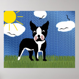 Poster Caricature Boston Terrier