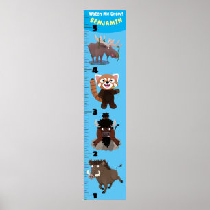 Poster Caricature d'animaux amusants graphique de croissa
