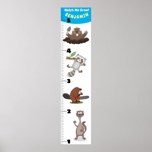 Poster Caricature d'animaux amusants graphique de croissa (Devant)