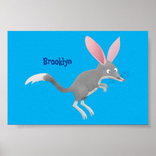 Poster Caricature de bilby australien très heureuse
