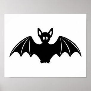 Poster Caricature de chauve-souris à halloween
