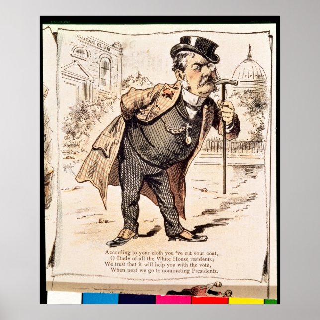 Poster Caricature de Chester Alan Arthur, c.1883 (Devant)