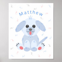 Caricature de chien coquelicot rose Pastel personn