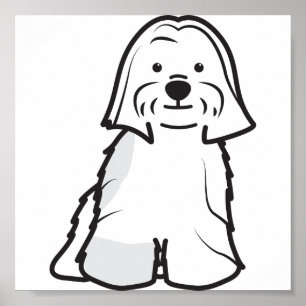 Poster Caricature de chien Lhasa Apso