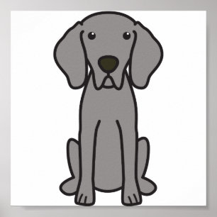 Poster Caricature de chien Weimaraner