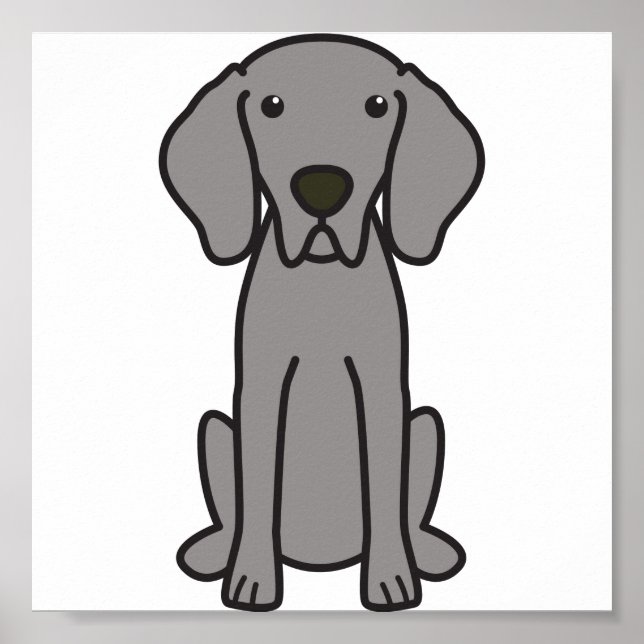 Poster Caricature de chien Weimaraner (Devant)