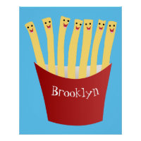 Caricature de frites Cute kawaii fast food