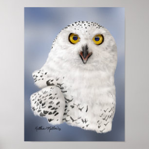 Poster Caricature de Harfang des neiges