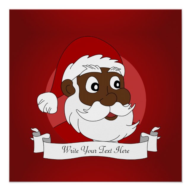 Poster Caricature de la clause Black Santa (Devant)