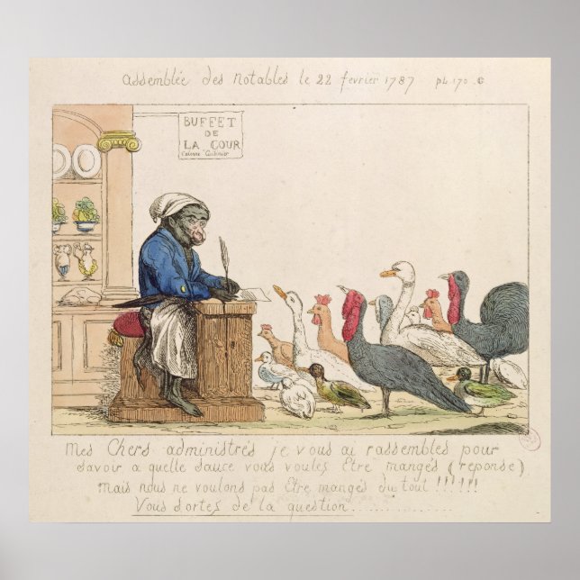 Poster Caricature de l'assemblage des tables (Devant)