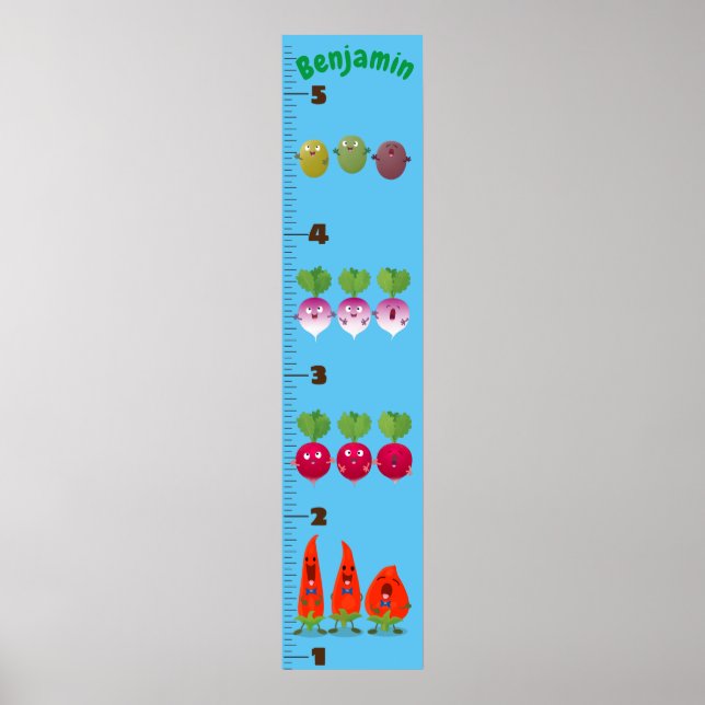 Poster Caricature de légumes mignons illustration graphiq (Devant)