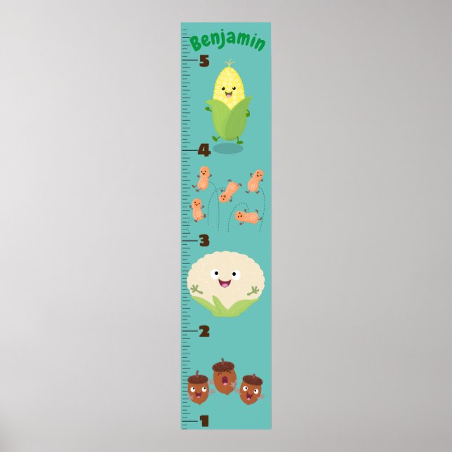 Poster Caricature de légumes mignons illustration graphiq (Devant)