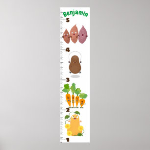 Poster Caricature de légumes mignons illustration graphiq