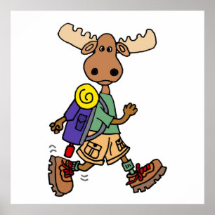 Poster Caricature de Moose Hiker