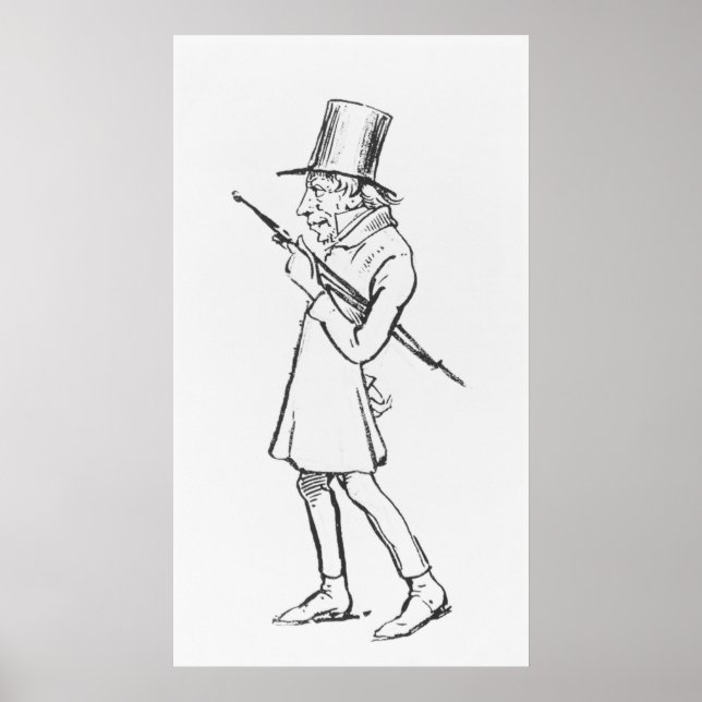 Poster Caricature de Soren Aabye Kierkegaard (Devant)