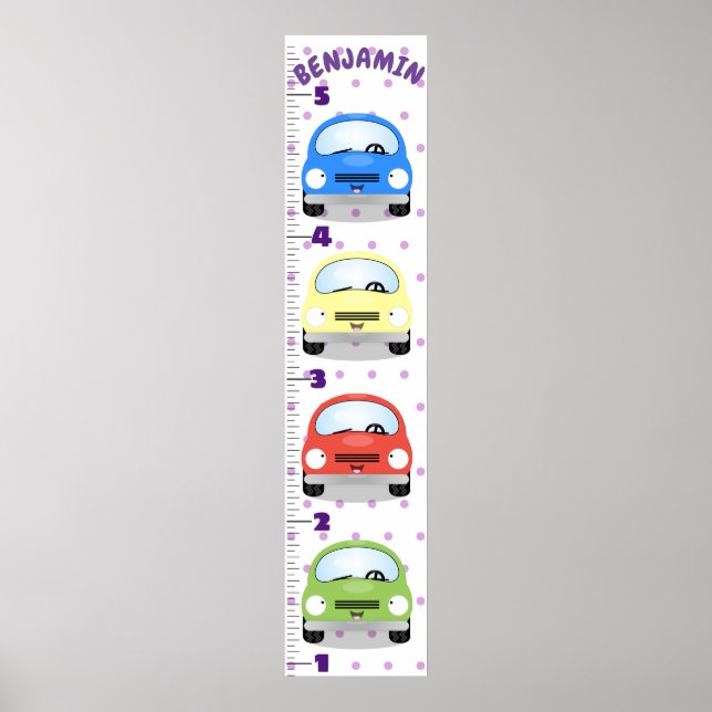 Poster Caricature de voiture mignonne illustration graphi (Devant)
