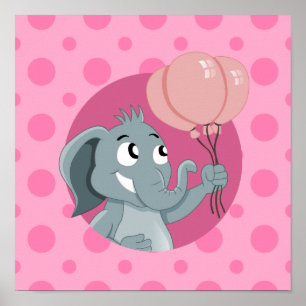 Poster Caricature d'éléphant