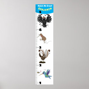 Poster Caricature d'oiseaux amusant mignon graphique de c