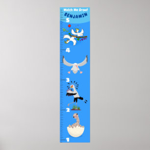 Poster Caricature d'oiseaux amusant mignon graphique de c