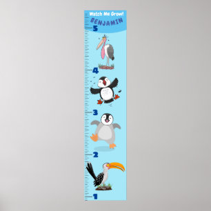Poster Caricature d'oiseaux amusants