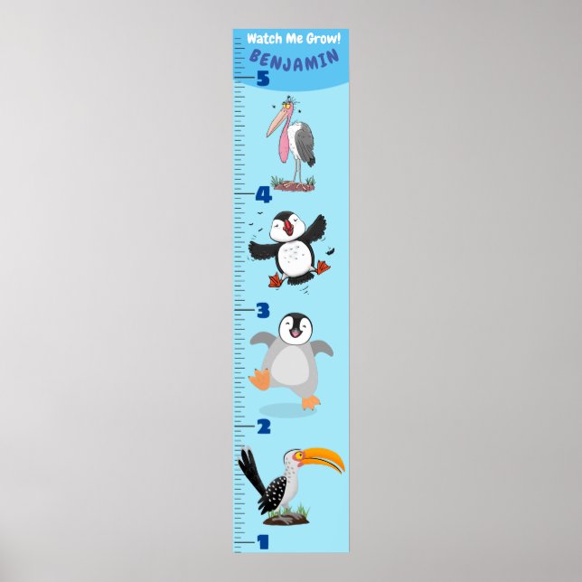 Poster Caricature d'oiseaux amusants (Devant)