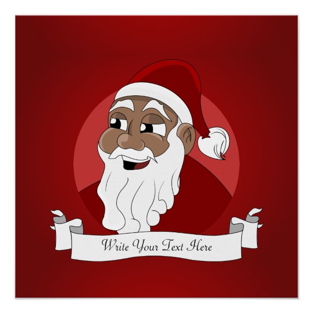 Poster Caricature du Père Noël noir (Devant)