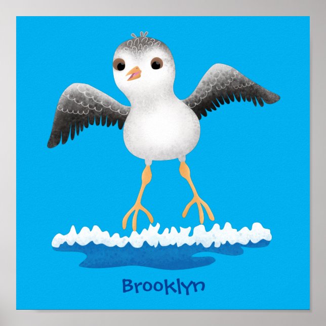 Poster Caricature en bécasseau mignon (Devant)