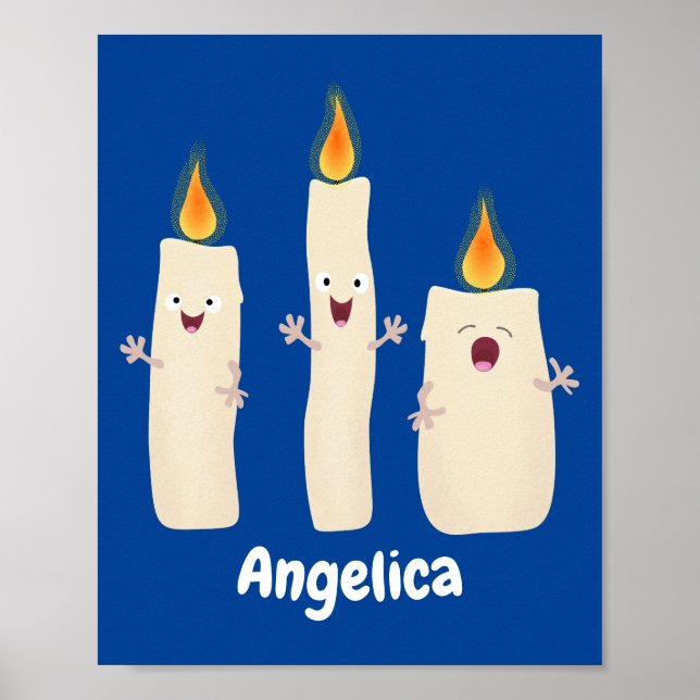 Poster Caricature en trois chandelles mignonnes (Devant)