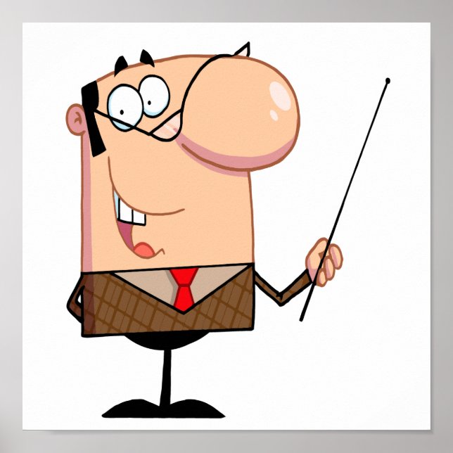 Poster caricature homme professeur personnage (Devant)