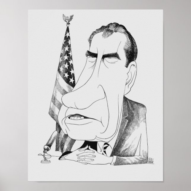 Poster Caricature Nixon - Edmund Valtman - Vers 1970 (Devant)
