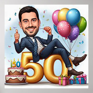 Poster "Caricature personnalisée – Envoyez votre photo po