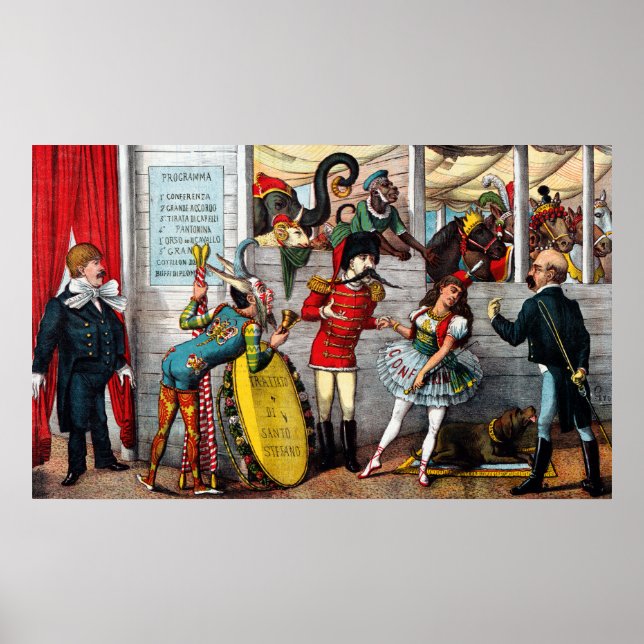 Poster Caricature Politique Italienne Des Interprètes De  (Devant)
