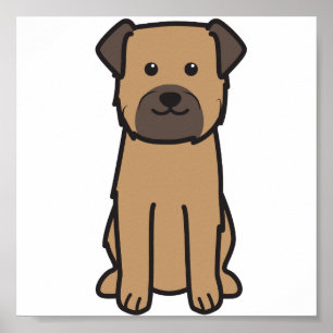 Poster Caricature pour chien de Terrier frontalier