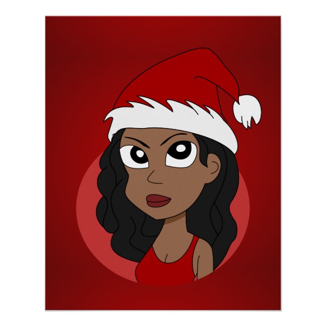 Poster Caricature pour fille de Noël (Devant)